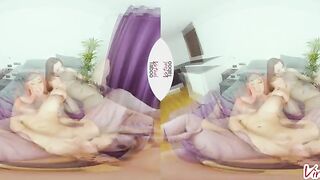 A hot mom and her daughter share the same huge virtual cock
