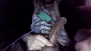 A guy masturbates his dick with his hand until he comes