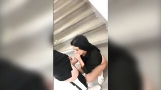 Arab Slut Sucks In The Elevator And Gets Fucked On The Stairs