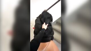Arab Slut Sucks In The Elevator And Gets Fucked On The Stairs