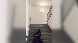 Arab Slut Sucks In The Elevator And Gets Fucked On The Stairs