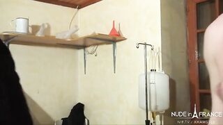 French doctor examines patient, with his