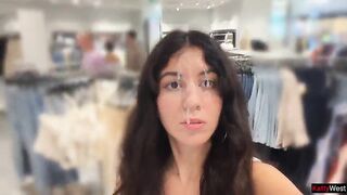 Risky Fitting Room Sex and Public Cumwalk in a Clothing Store Full of People