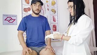 The nurse NEEDS to remove semen from the patient to end his erection!