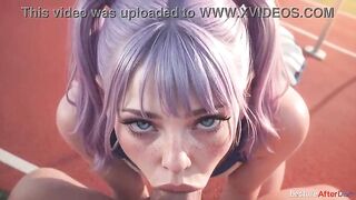 Her skirt was way too short, and she wasn't wearing any underwear underneath. It tempted me. I had to teach that naughty girl a lesson.[AI]