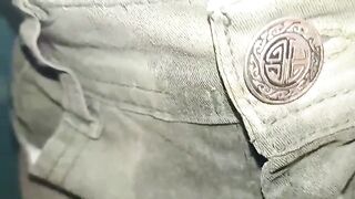 Cloth diaper soaked in urine with pants completely wet