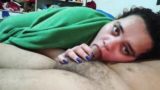 She love to gag in my dick. She swallow deeper and wet mouth. Her mouth is a wet pussy