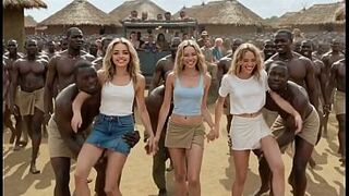 The BEST #78 (((( 3 BRAZILIAN SISTERS "Impregnated" )))) in the AFRICAN sex village BBC! Stretched gaped wrecked brazilian girls gangbang creampie amador big pussy anal hard big dick [AI Generated]