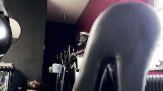 Heavy nipple clamps on skinny slave