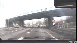 Brunette Teases In The Car Then