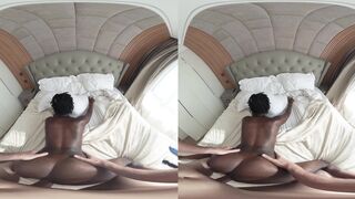 African woman with huge boobs has sex after her work out