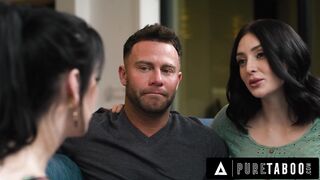 A pervert man watches his pregnant wife with her instructor in a taboo scene