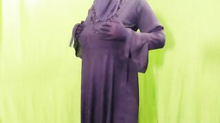 Indian beautiful hijabi muslim couple thirsty