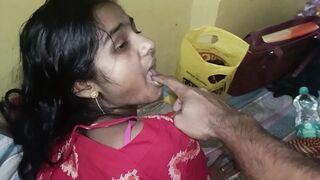Desi Wife in Red Dress Gets