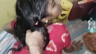 Desi Wife in Red Dress Gets
