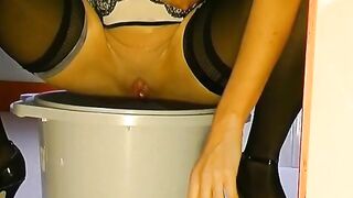 Mysterious French babe dildoing her tight