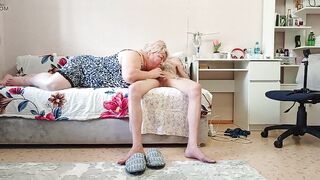 Stepmom Sucks Cock and Gets Cum