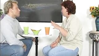 MILF sucks cock then gets fucked