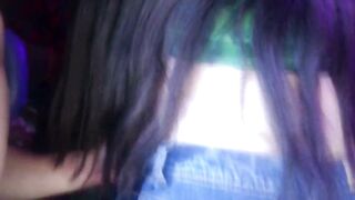 My stepbrother's girlfriend sees me masturbating and ends up helping me suck his penis