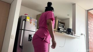 Perfect latina maid looks good in