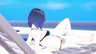 Yelan x Shenhe at the beach