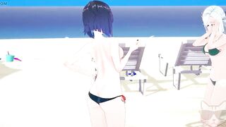 Yelan x Shenhe at the beach