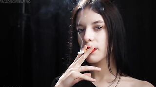Slim Chick Is Smoking Two Reds