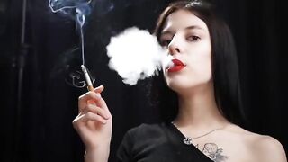 Slim Chick Is Smoking Two Reds