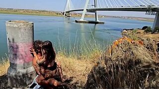 GIVING A BLOWJOB UNDER THE BRIDGE