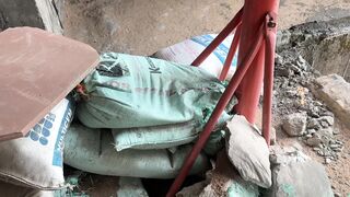 Outdoor sex in under construction building