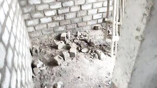 Outdoor sex in under construction building