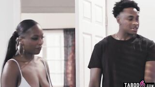 Black stepsister fights with bro over