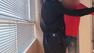 This bitch from the airport security was fucking around a lot, so I fucked her in mouth and pussy, rough and hardcore