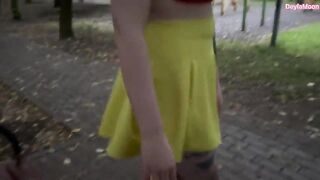 A female soccer player sucked me off in a public place and I came inside her pussy.